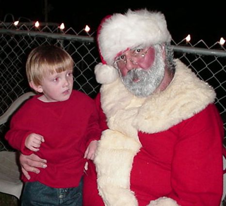 Cole Johnstone with Santa