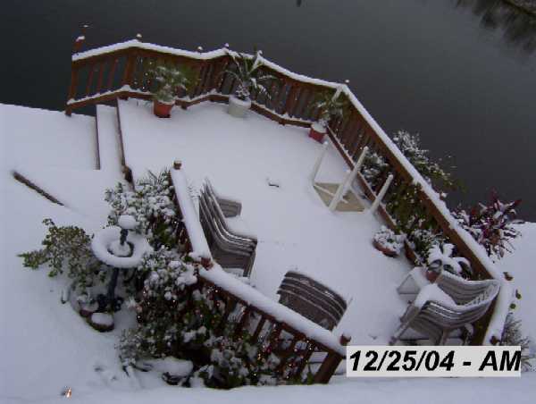 Looking down at the deck at the Morecraft.