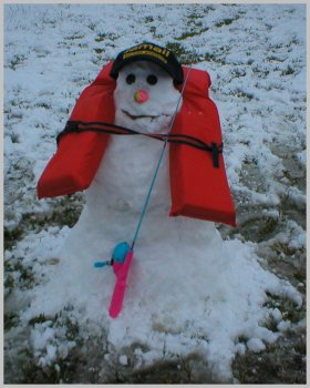 Heckman's snowman at 5 N. Skimmer in Omega Bay.